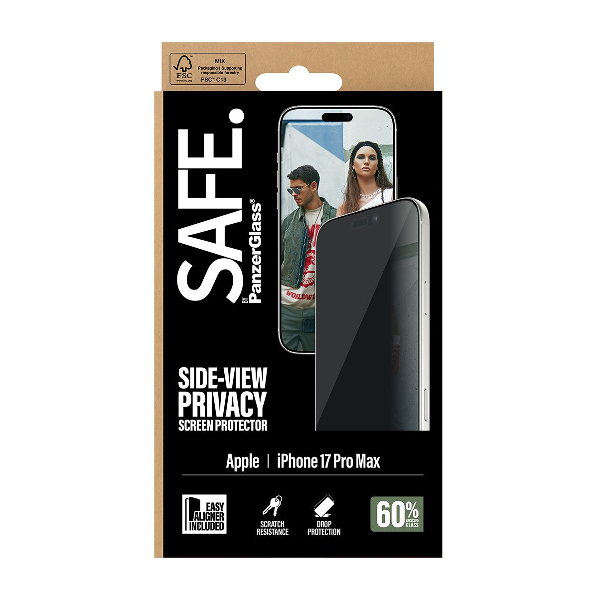 SAFE. by PanzerGlass® Privacy Screen Protector iPhone 17 Pro Max | Ultra-Wide Fit w. EasyAligner